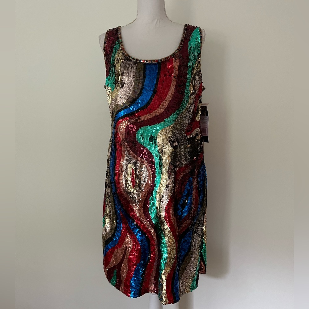 NWT Pissaro Nights Multicolor Sequin Dress